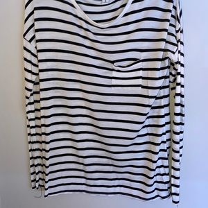 white and black stripes long sleeve